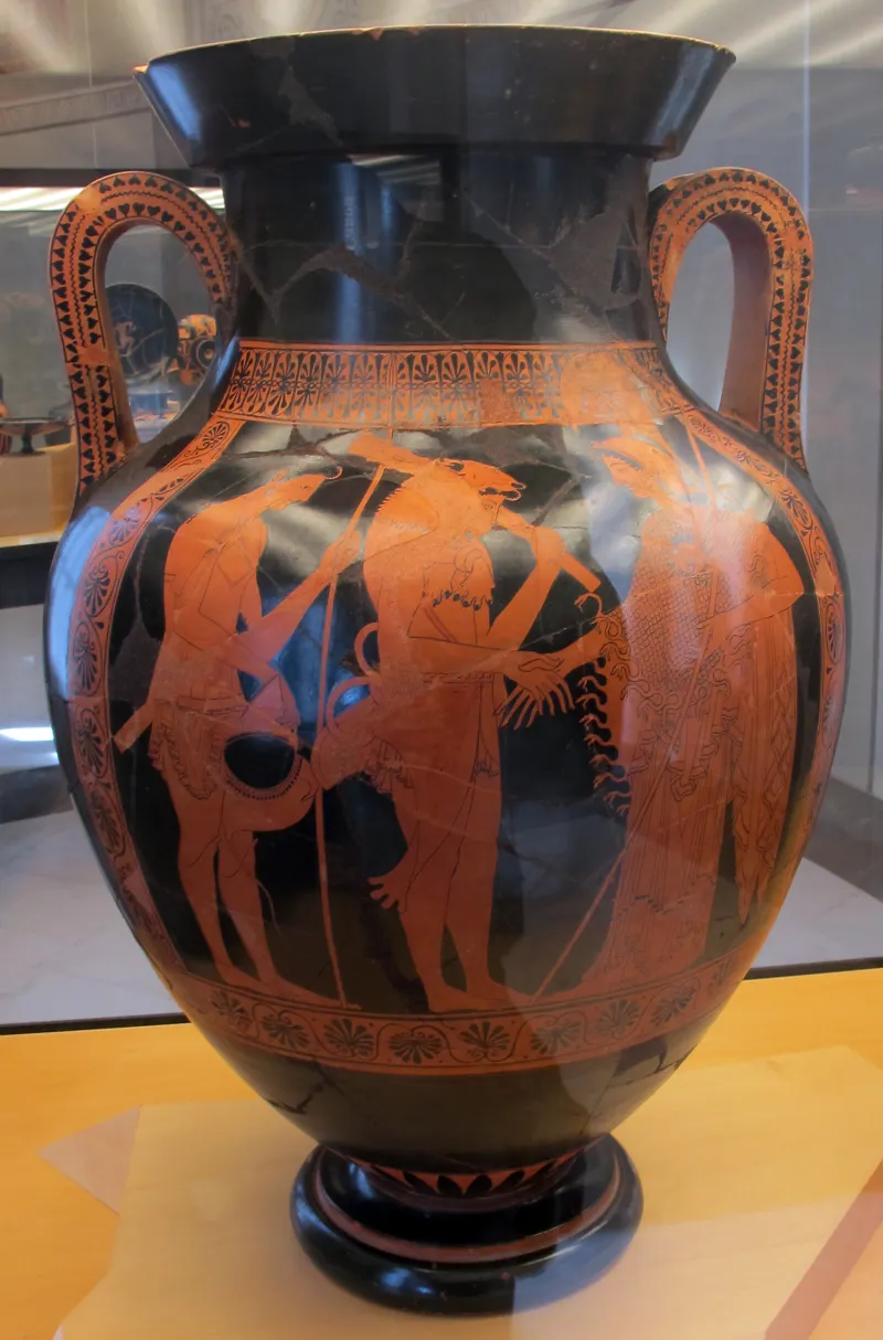 Pittore Di Kleophrades, Anfora Con Eracle E Atena, Comasti, Da Vulci, 510-500 Ac 