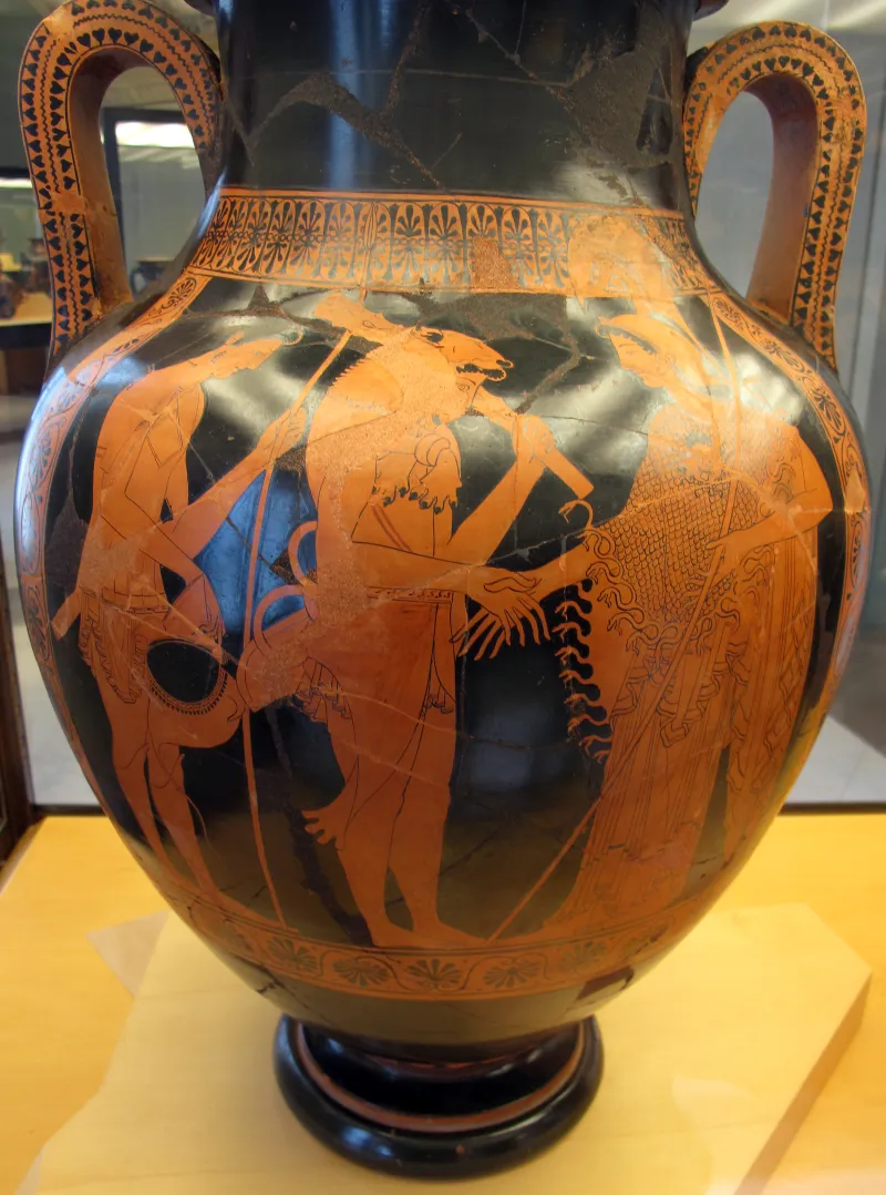 Pittore Di Kleophrades, Anfora Con Eracle E Atena, Comasti, Da Vulci, 510-500 Ac 