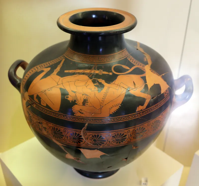 Pittore Di Kleophrades, Kalpis Attica Con Ercole E Il Leone Nemeo, 490 