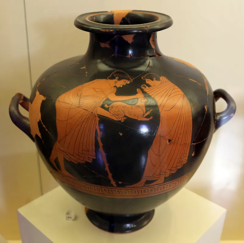 Pittore Di Kleophrades, Kalpis Attica Con Offerta Di Leprotto (Corteggiamento Di Efebo), Da Cerveteri, 480 Ac 