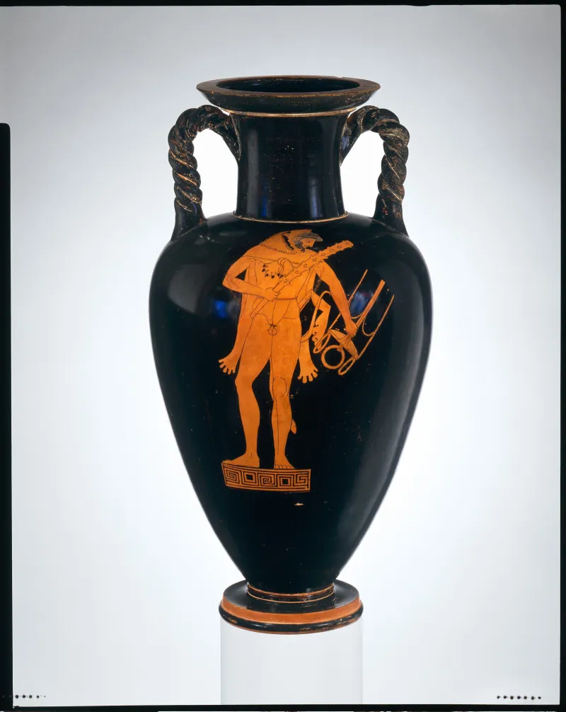Terracotta Neck-Amphora (Jar) With Twisted Handles Met 