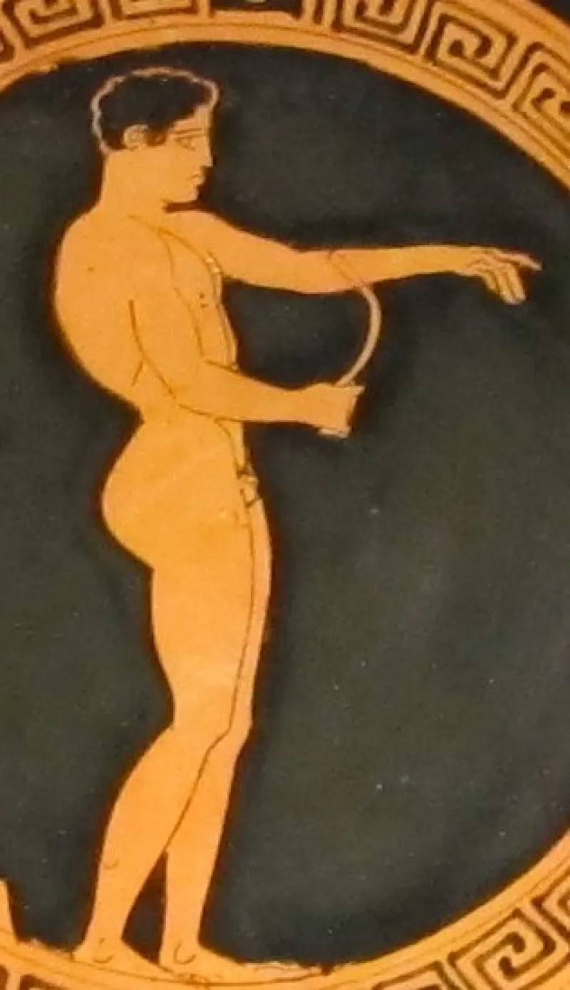 Ancient Greek Athlete Using A Strigel 