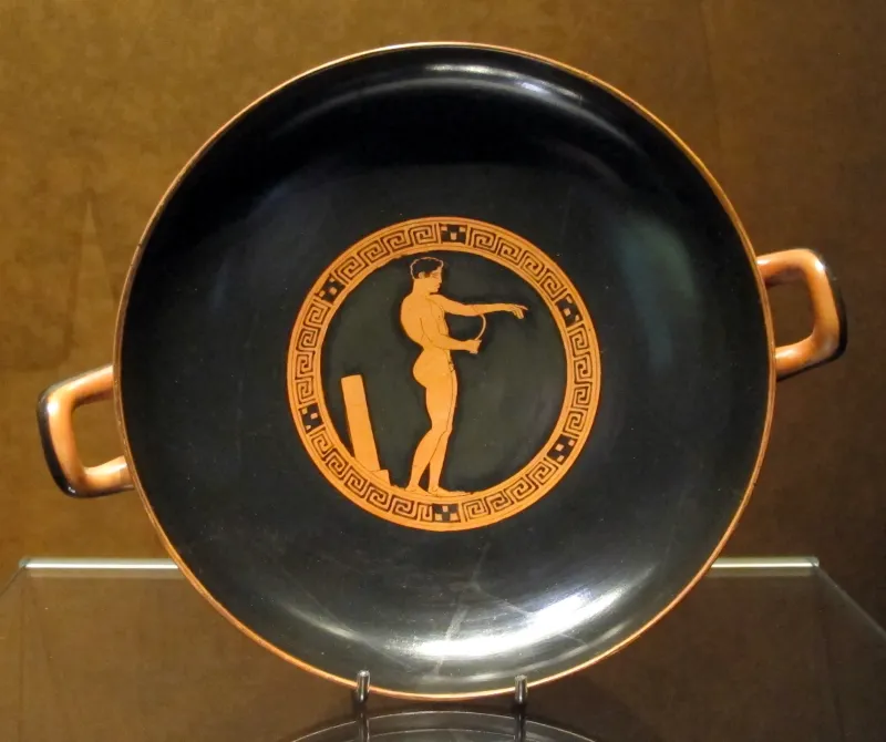Pittore Di Codros, Kylix Attica Con Atleta Che Si Deterge Con Uno Strigile, 430-20 Ac 