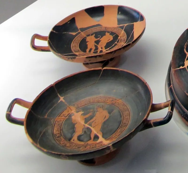 Pittore Di Koropi, Due Kylix Con Atleti Affrontati, 450-425 