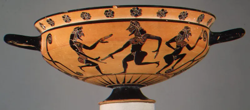 Terracotta Kylix- Komast Cup (Drinking Cup) Met 