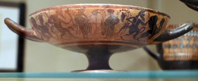 Attica, Leafless Group, Kylix Con Sfinge E Processione Di Bacco E Arianna, 500-490 Ac 