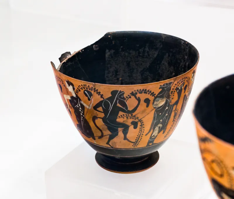 Caylus Painter - Abv 651 - Dionysos And Ariadne With Satyrs And Maenad - Roma Mnevg - 