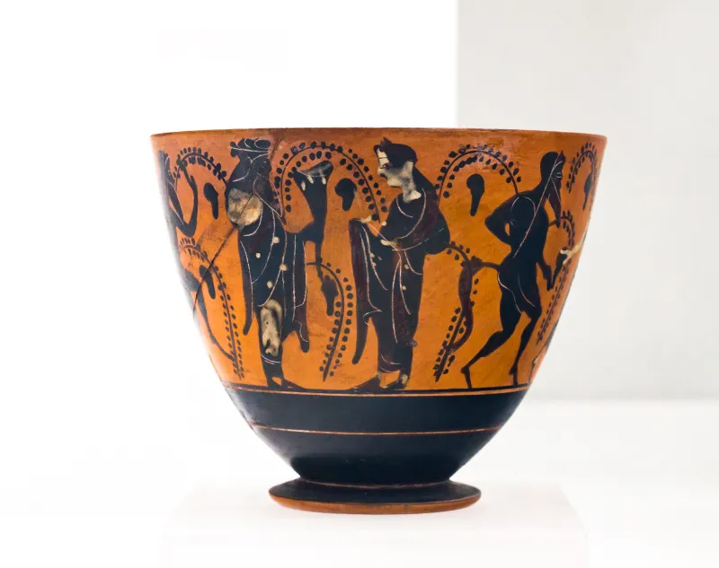 Caylus Painter - Abv 651 - Dionysos And Ariadne With Satyrs And Maenad - Roma Mnevg - 