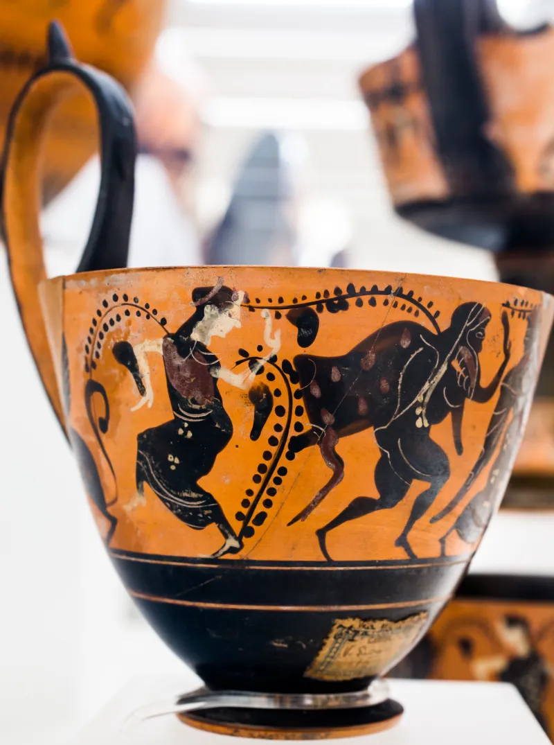 Caylus Painter - Abv 651 - Dionysos With Satyrs And Maenad - Roma Mnevg - 