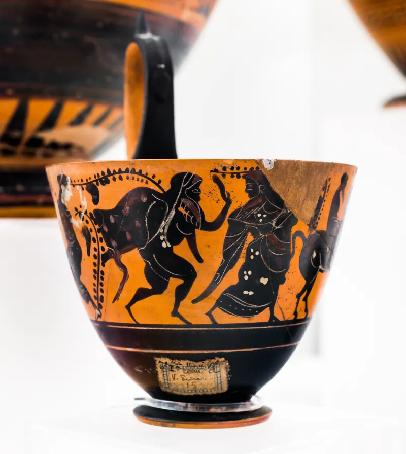 Caylus Painter - Abv 651 - Dionysos With Satyrs And Maenad - Roma Mnevg - 