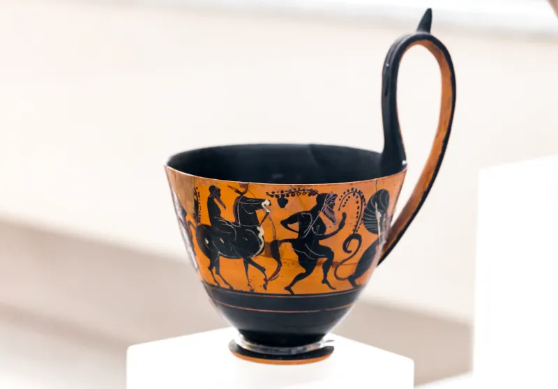 Caylus Painter - Abv 651 - Dionysos With Satyrs And Maenad - Roma Mnevg - 