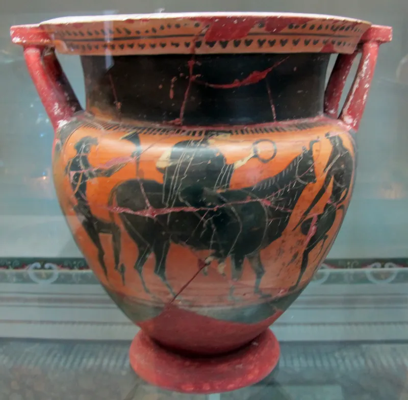 Grp Di Leagros, Cratere A Colonnette Con Thyasos E Atena Tra Achille E Aiace, 525-520 01 Da Del Del 