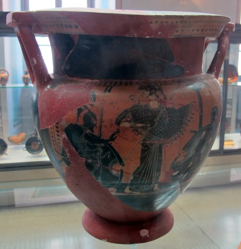 Grp Di Leagros, Cretere A Colonnette Con Thyasos E Atena Tra Achille E Aiace, 525-520 02 Da Del Del 