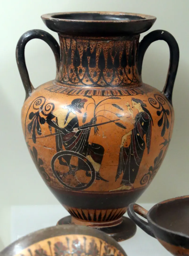 Gruppo Di Leagros, Anforetta Attica Con Trittolemo E Demetra Su Trono Con Ruote, Dalla Tomba L Della Osteria, 530-510 Ac 