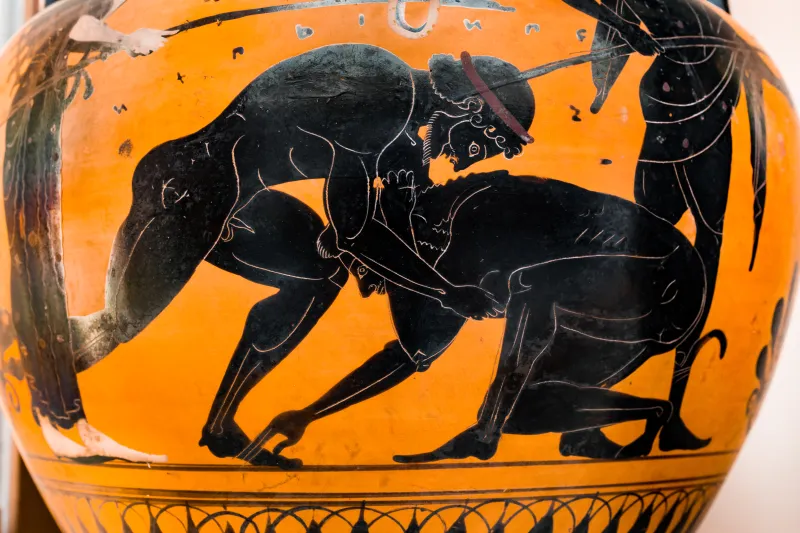 Leagros Group - Abv 370 126 - Herakles And Antaios - Frontal Chariot - London Bm 1843-1103-14 - 