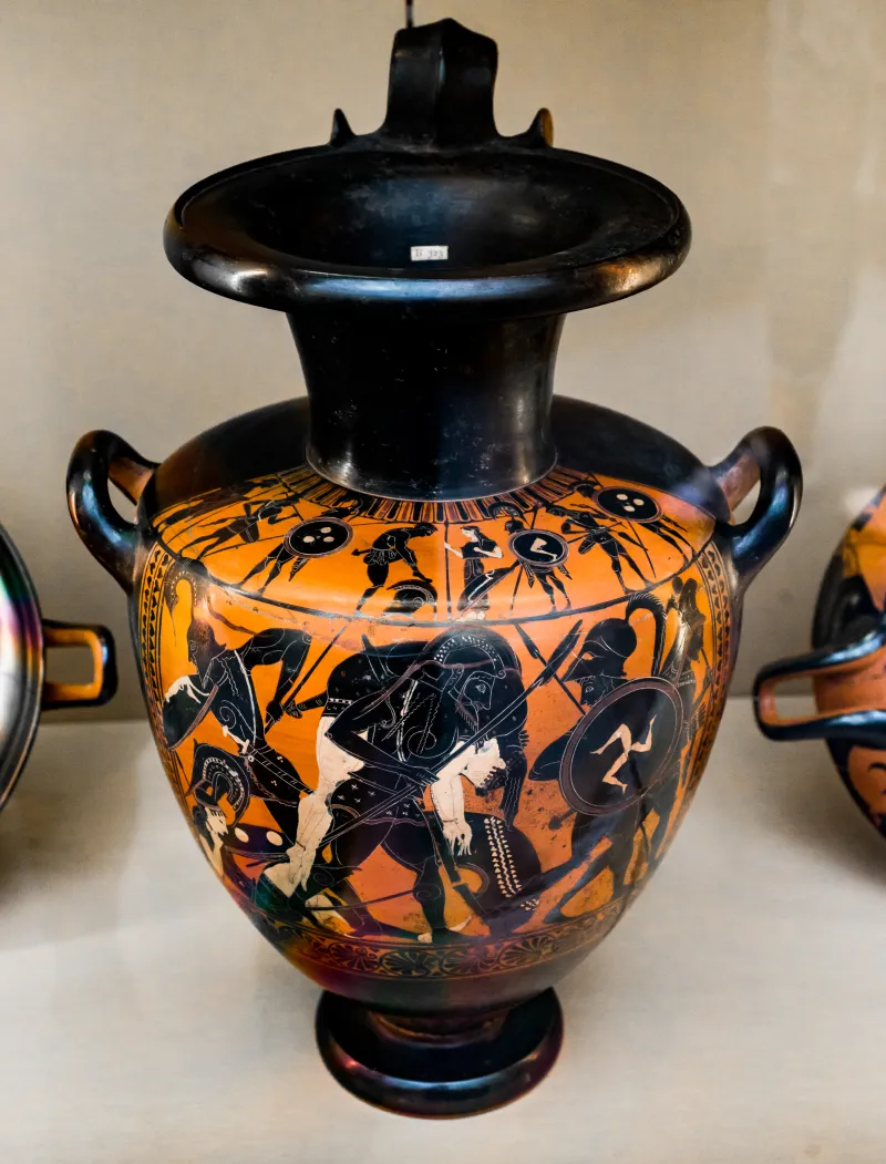Leagros Group Painter A - Abv 362 33 - Warriors Departing - Achilles Carrying The Body Of Penthesilea - London Bm 1836-0224-128 - 