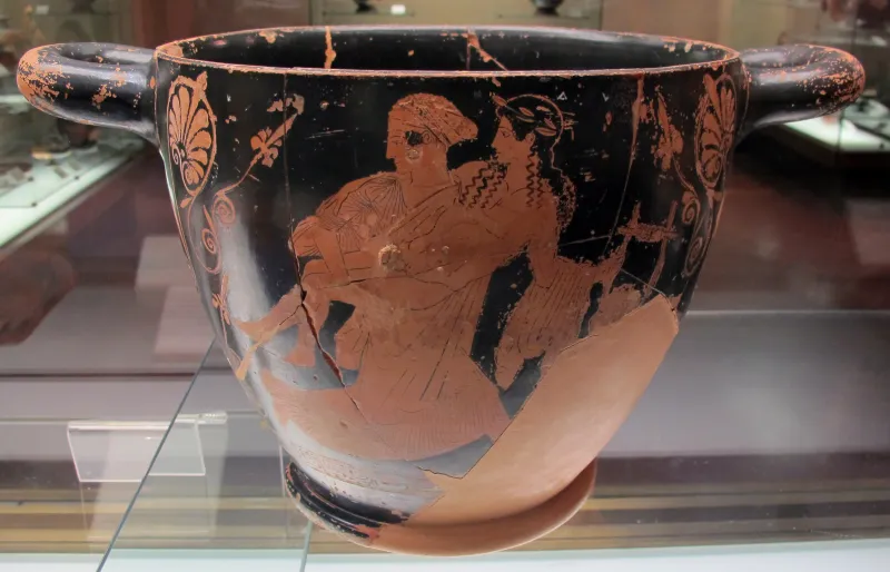 Pittore Di Lewis, Skyphos Con Eos Che Rapisce Tithonos E Inseguimento Amoroso 