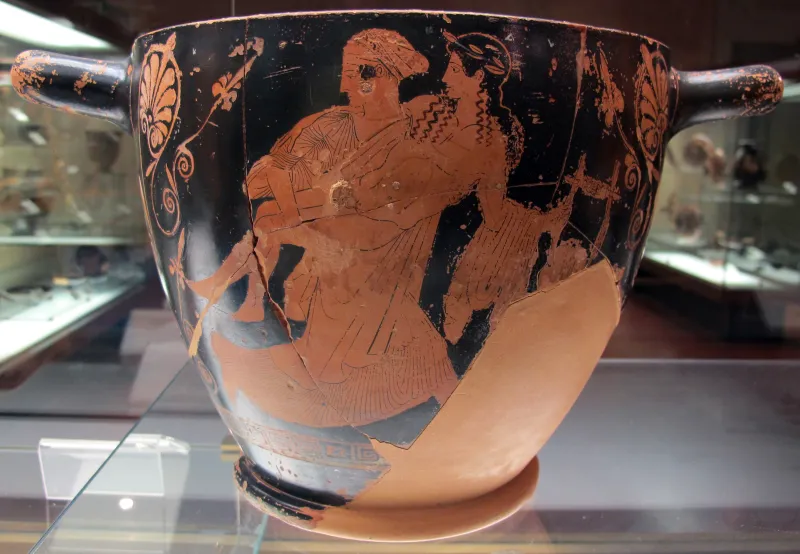 Pittore Di Lewis, Skyphos Con Eos Che Rapisce Tithonos E Inseguimento Amoroso 