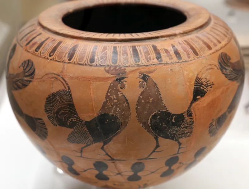 Pittore Del Louvre, Dinos Prodotta A Cerveteri Da Arigiani Ionici, Con Uomini, Sfingi E Galli, 530-520 Ac Dalla Tomba I Alla Banditaccia 