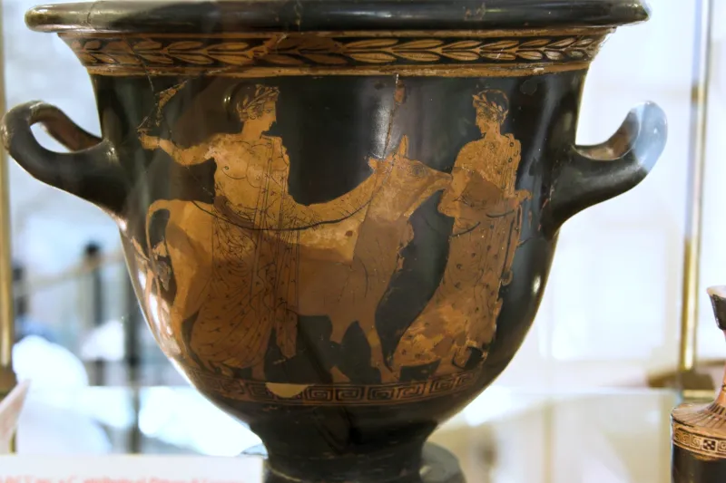 Bell Crater, Red Figure, Bull Sacrifice, 440-400 Bc, Lugano Painter, Am Agrigento, 