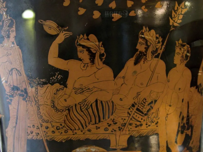 Calyx Crater, Red Figure, 420-400 Bc, Lugano Painter, Dionysos, Hephaistos, Am Agrigento, 