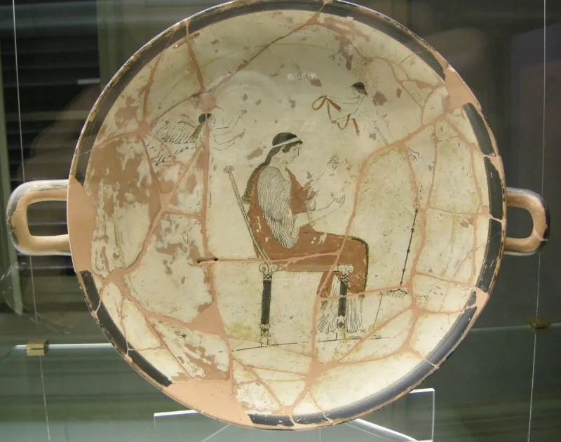 Kylix Tipo B Da Cesa, Lyandros, Afrodite In Trono, 470-460 