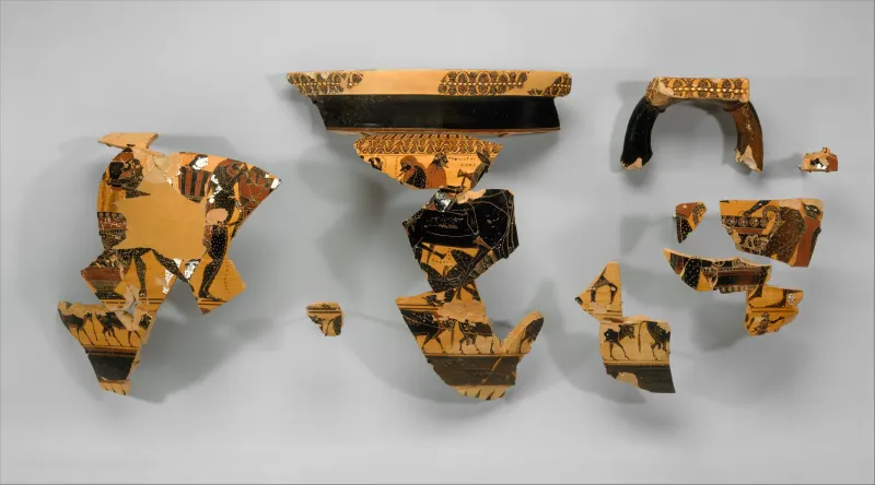 Fragmentary Terracotta Column-Krater (Bowl For Mixing Wine And Water) Met 