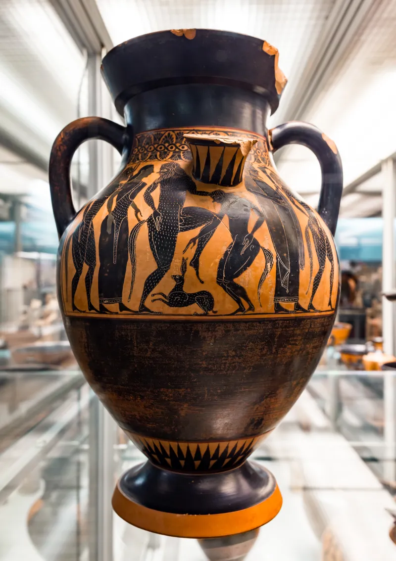 Lydos - Abv 109 29 - Dionysos With Satyrs And Maenad - Theseus And The Minotaur - London Bm 1848-0619-5 - 
