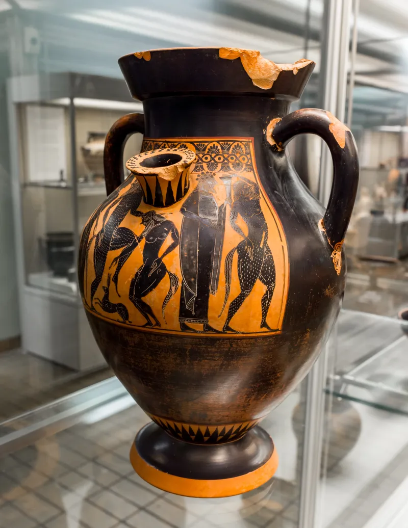 Lydos - Abv 109 29 - Dionysos With Satyrs And Maenad - Theseus And The Minotaur - London Bm 1848-0619-5 - 
