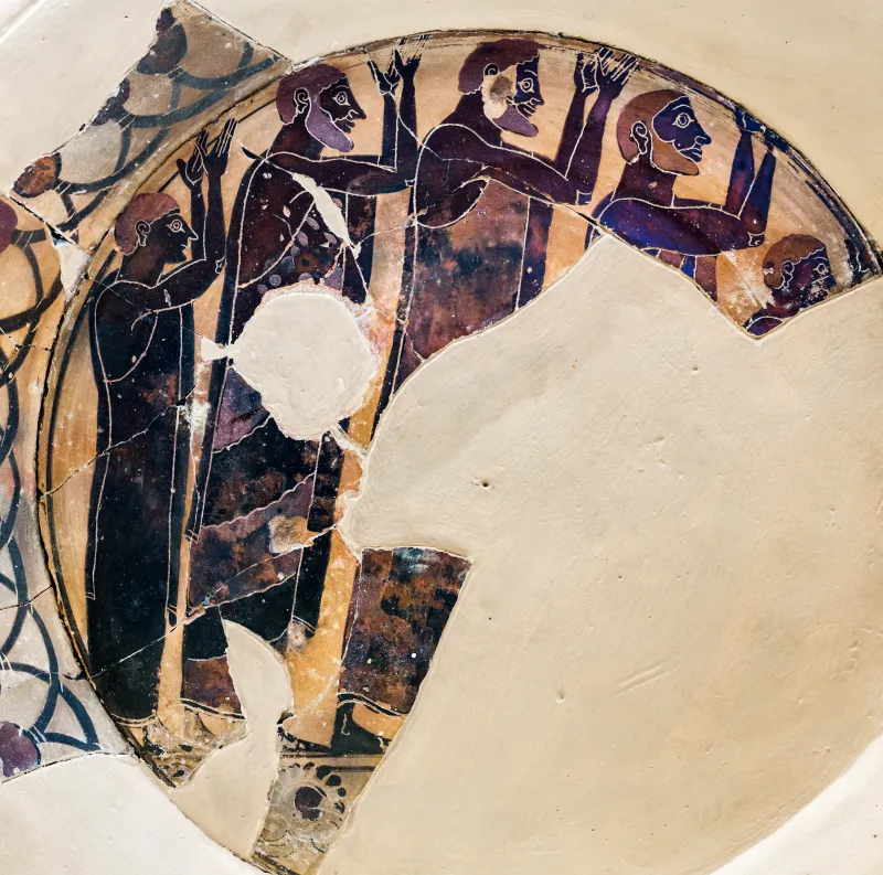 Lydos - Abv 112 55 - Men And Boys Mourning - Athens Km 1909 - 