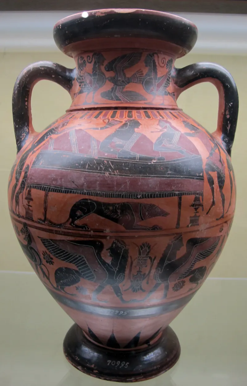 Lydos, Anfora Attica A Collo Distinto, Da Pescia Romana (Vt), 560-550 Ac 