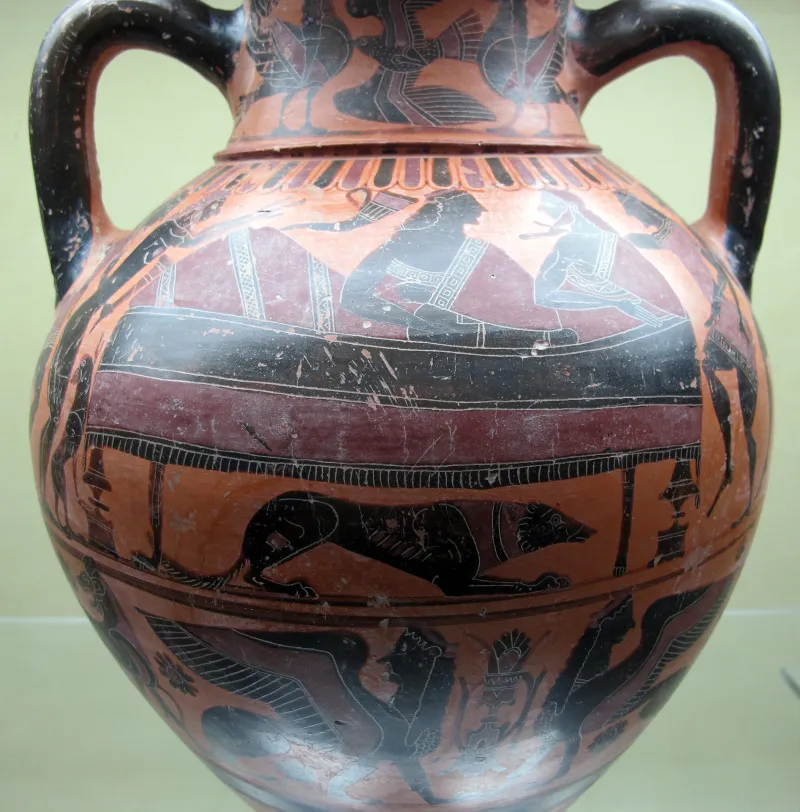 Lydos, Anfora Attica A Collo Distinto, Da Pescia Romana (Vt), 560-550 Ac 