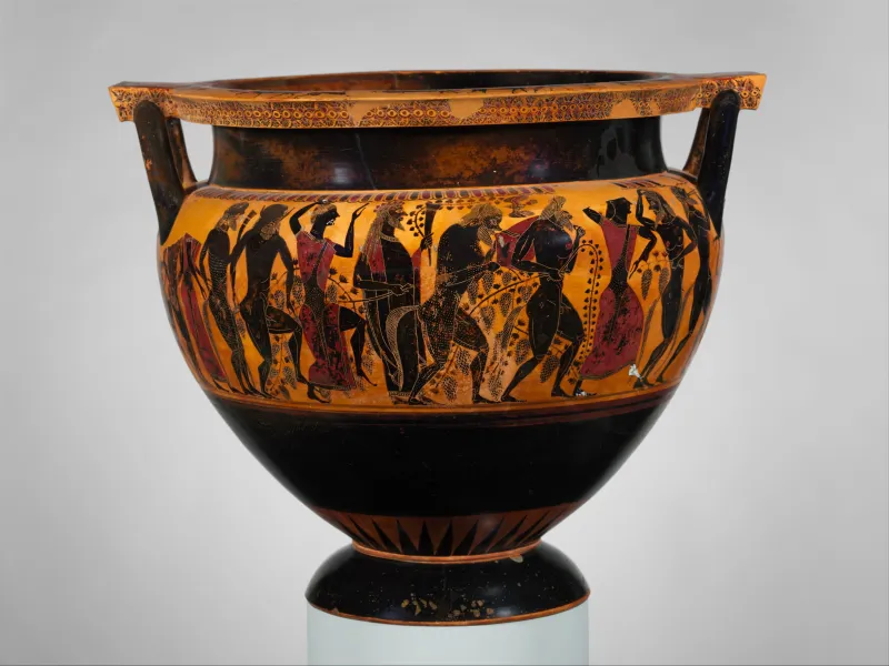 Terracotta Column-Krater (Bowl For Mixing Wine And Water) Met 
