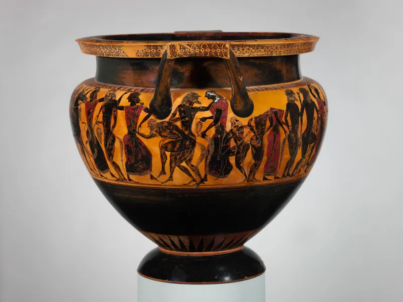 Terracotta Column-Krater (Bowl For Mixing Wine And Water) Met 