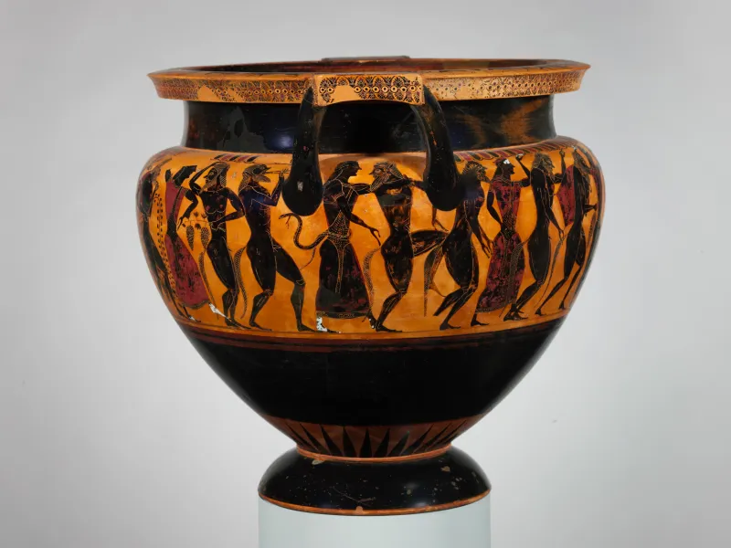 Terracotta Column-Krater (Bowl For Mixing Wine And Water) Met 