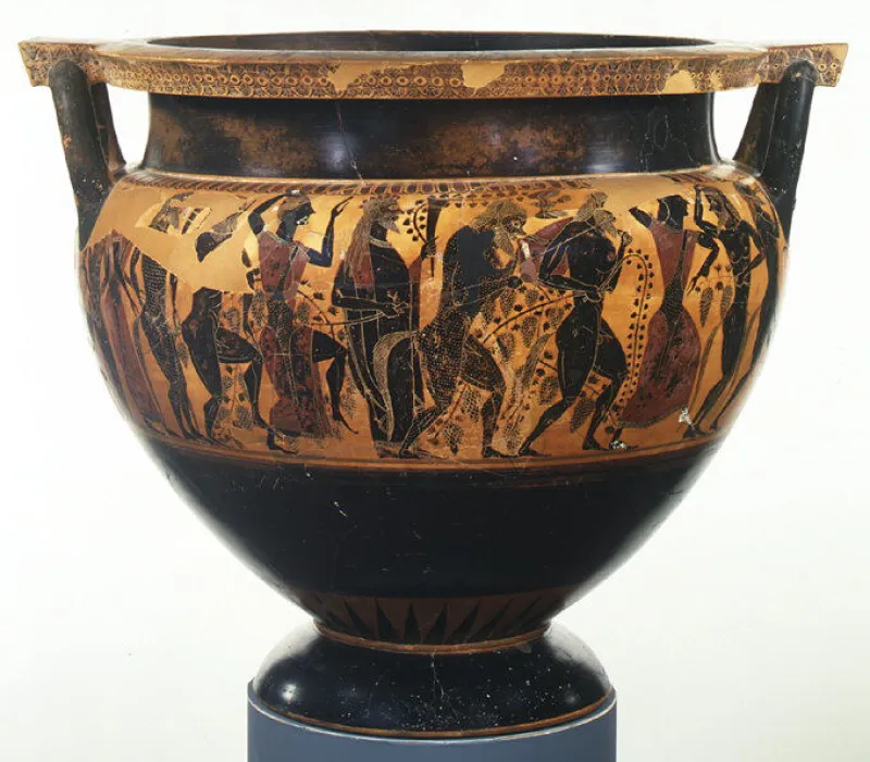Terracotta Column-Krater (Bowl For Mixing Wine And Water) Met 
