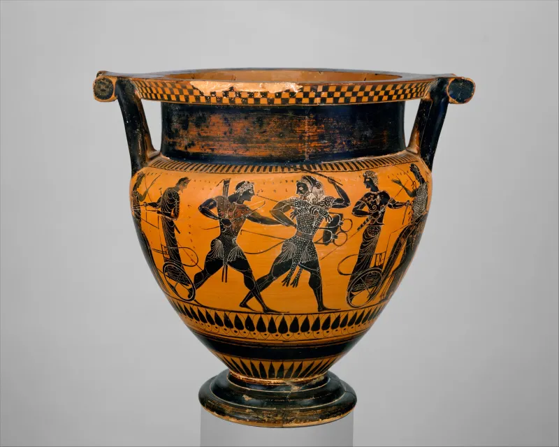 Terracotta Column-Krater (Bowl For Mixing Wine And Water) Met 