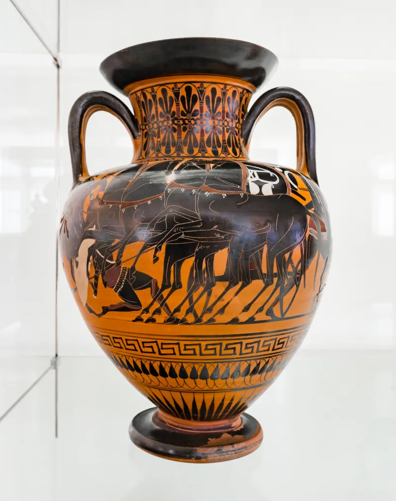 Akin To The Lysippides Painter - Abv 263 3 - Hoplites And Chariot Fighting - München As 1483 - 
