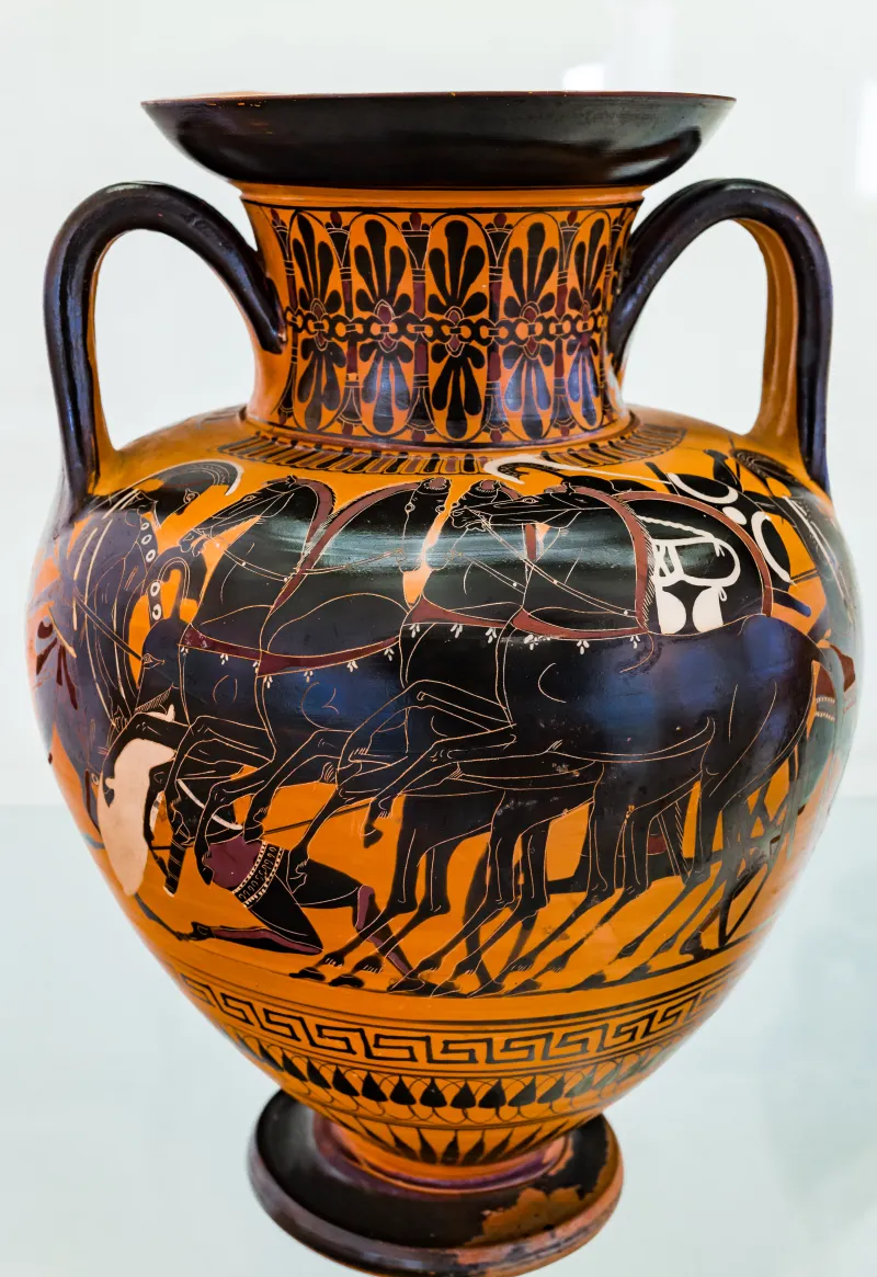 Akin To The Lysippides Painter - Abv 263 3 - Hoplites And Chariot Fighting - München As 1483 - 