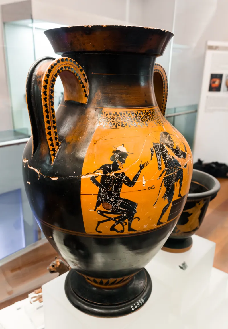 Lysippides Painter - Abv 255 9 - Herakles Kitharoidos - Warrior With Horse Departing - Roma Mnevg 24998 - 