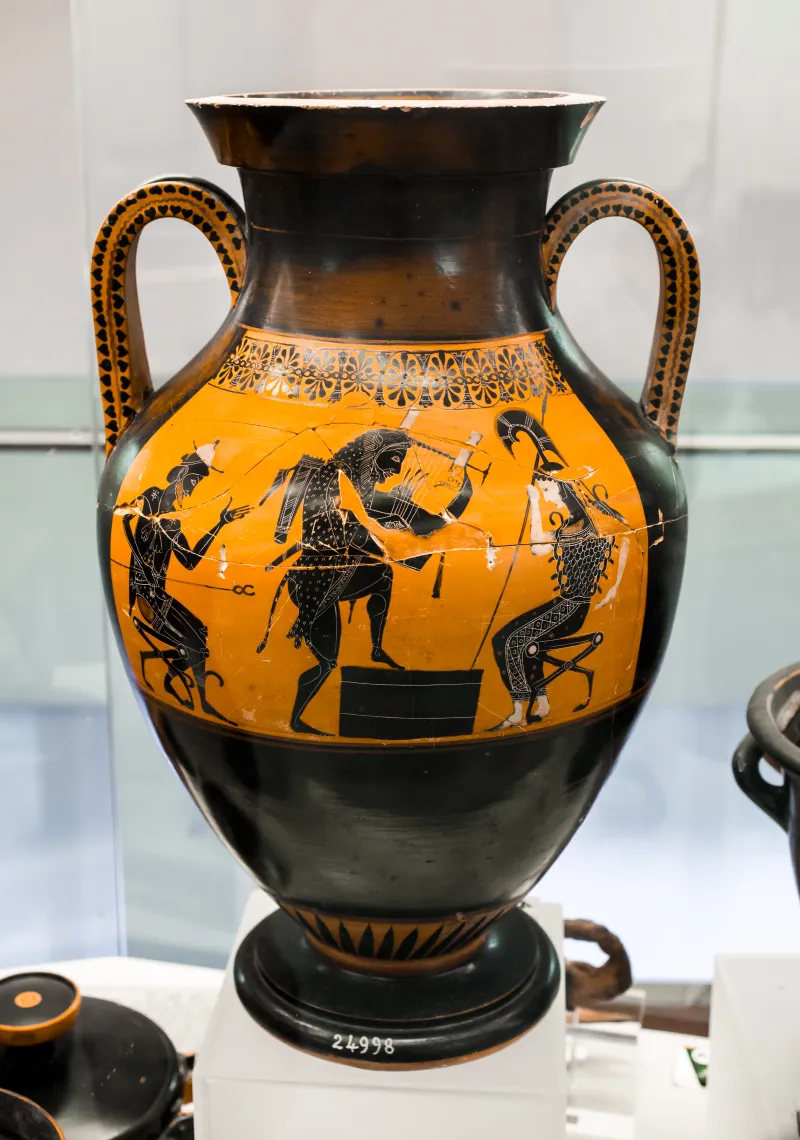 Lysippides Painter - Abv 255 9 - Herakles Kitharoidos - Warrior With Horse Departing - Roma Mnevg 24998 - 