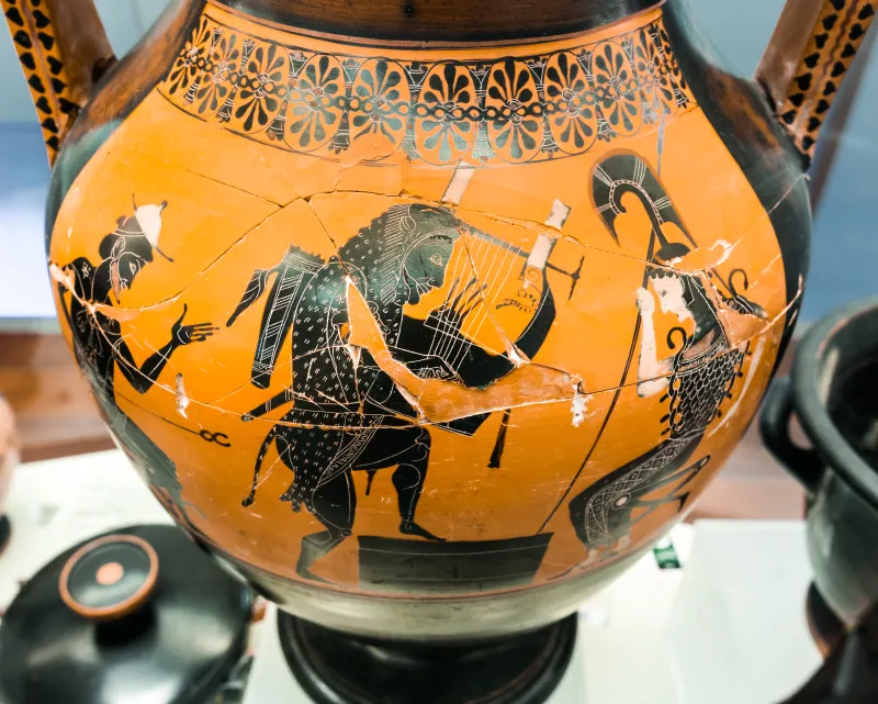 Lysippides Painter - Abv 255 9 - Herakles Kitharoidos - Warrior With Horse Departing - Roma Mnevg 24998 - 