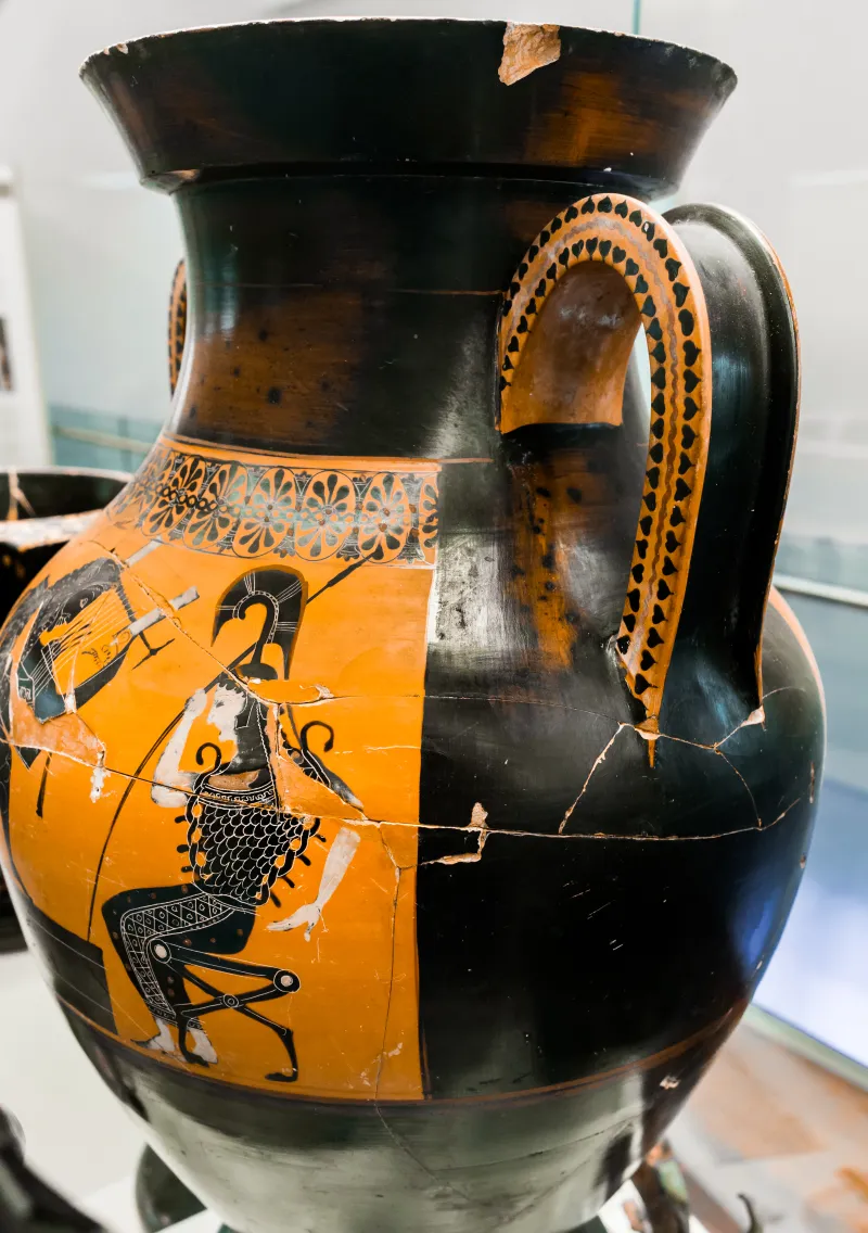 Lysippides Painter - Abv 255 9 - Herakles Kitharoidos - Warrior With Horse Departing - Roma Mnevg 24998 - 