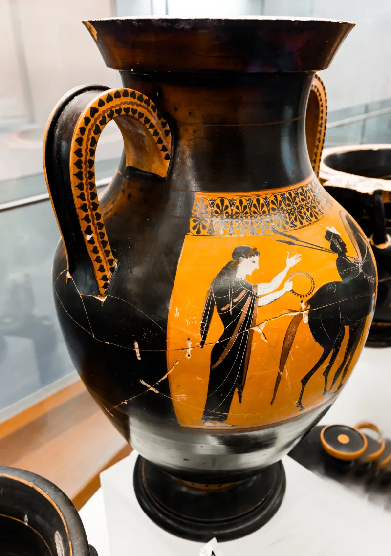 Lysippides Painter - Abv 255 9 - Herakles Kitharoidos - Warrior With Horse Departing - Roma Mnevg 24998 - 