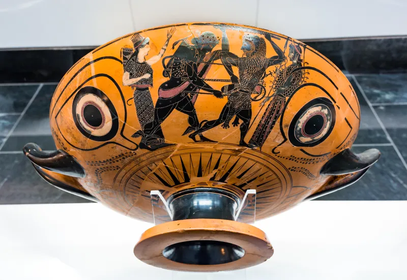 Lysippides Painter - Abv 256 22 - Gorgoneion - Herakles And Apollon Struggling For The Tripod - Herakles And The Lion - München As 2080 - 