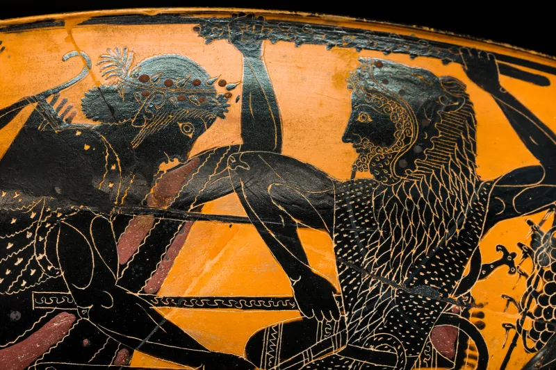 Lysippides Painter - Abv 256 22 - Gorgoneion - Herakles And Apollon Struggling For The Tripod - Herakles And The Lion - München As 2080 - 