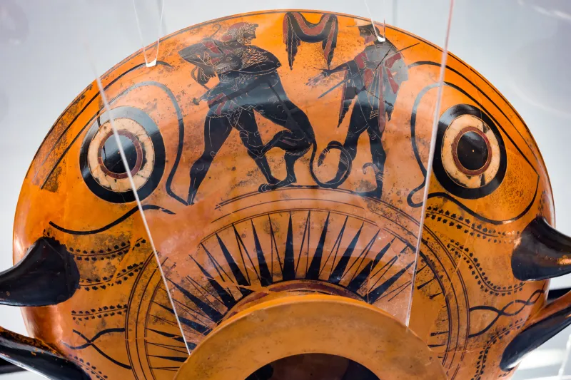 Lysippides Painter - Abv 256 22 - Gorgoneion - Herakles And Apollon Struggling For The Tripod - Herakles And The Lion - München As 2080 - 
