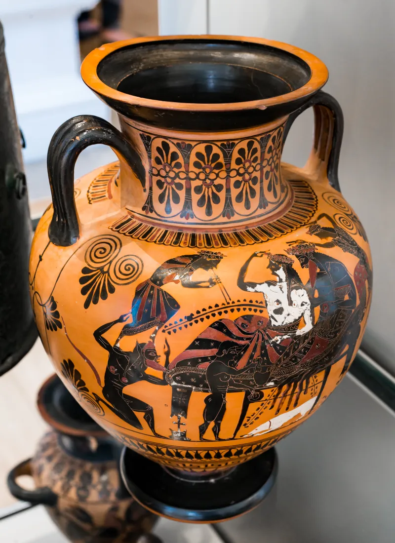 Manner Of The Lysippides Painter - Abv 259 17 - Dionysos And Ariadne Reclining - Satyrs - Cambridge Fwm Gr-27-1864 - 