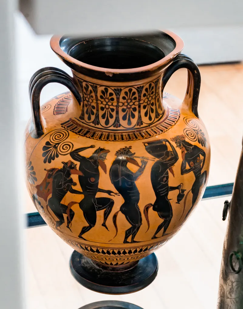 Manner Of The Lysippides Painter - Abv 259 17 - Dionysos And Ariadne Reclining - Satyrs - Cambridge Fwm Gr-27-1864 - 