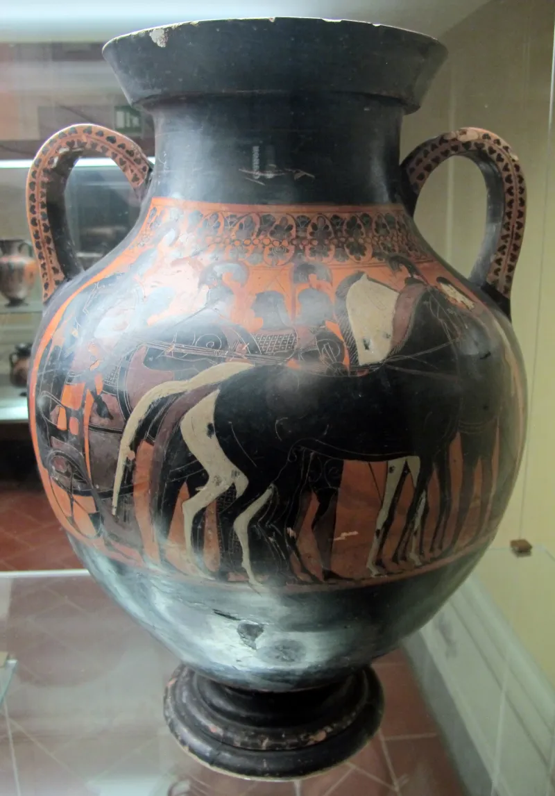 Pittore Di Lysippides (Cerchia), Anfora Con Partenza Di Guerriero Su Carro, 530-520 